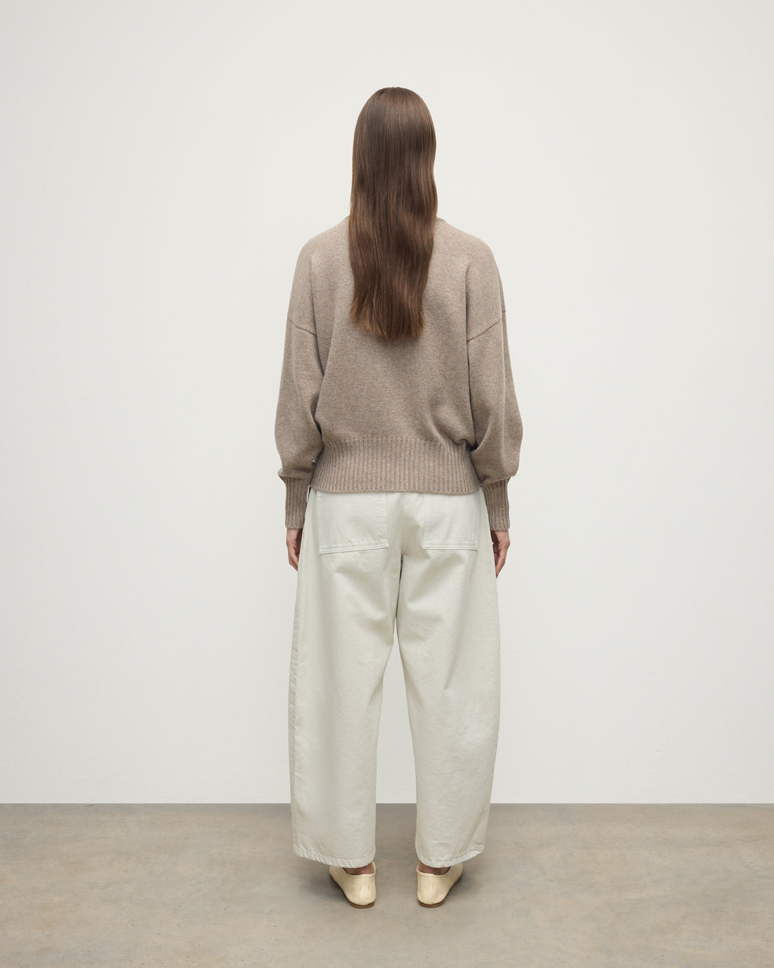 High Neck Brown Cashmere Jumper - 4