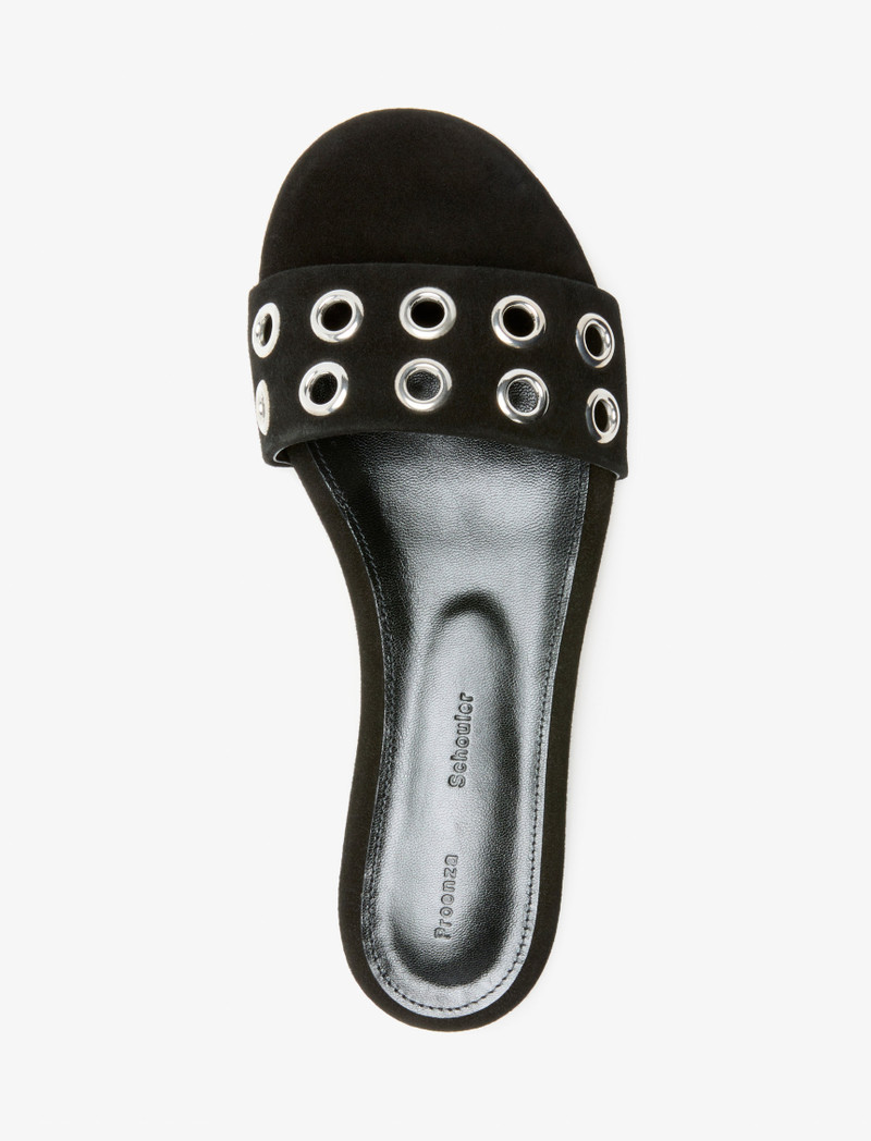 Grommet Slides in Kid Suede 4