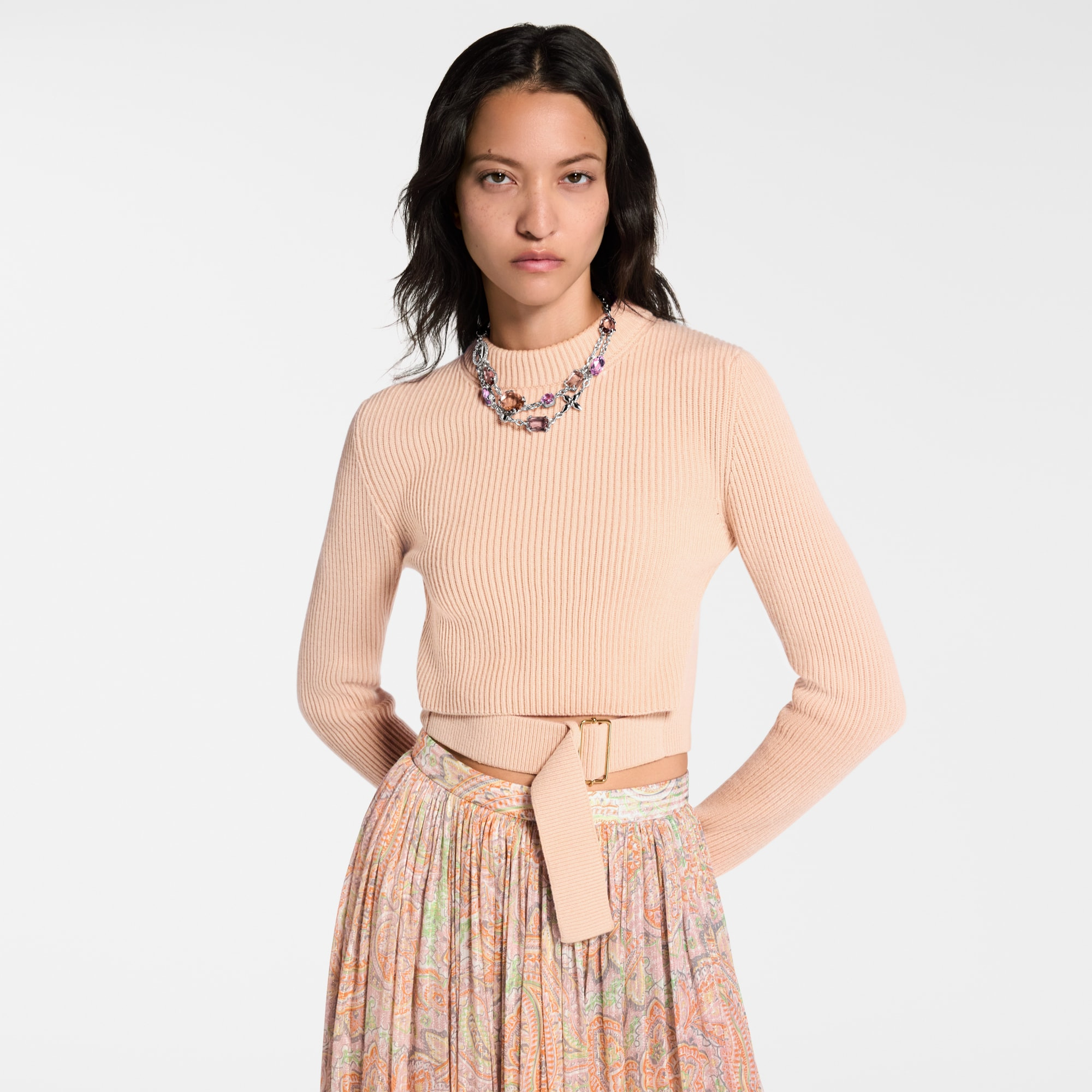 Belted Cropped Pullover - 4
