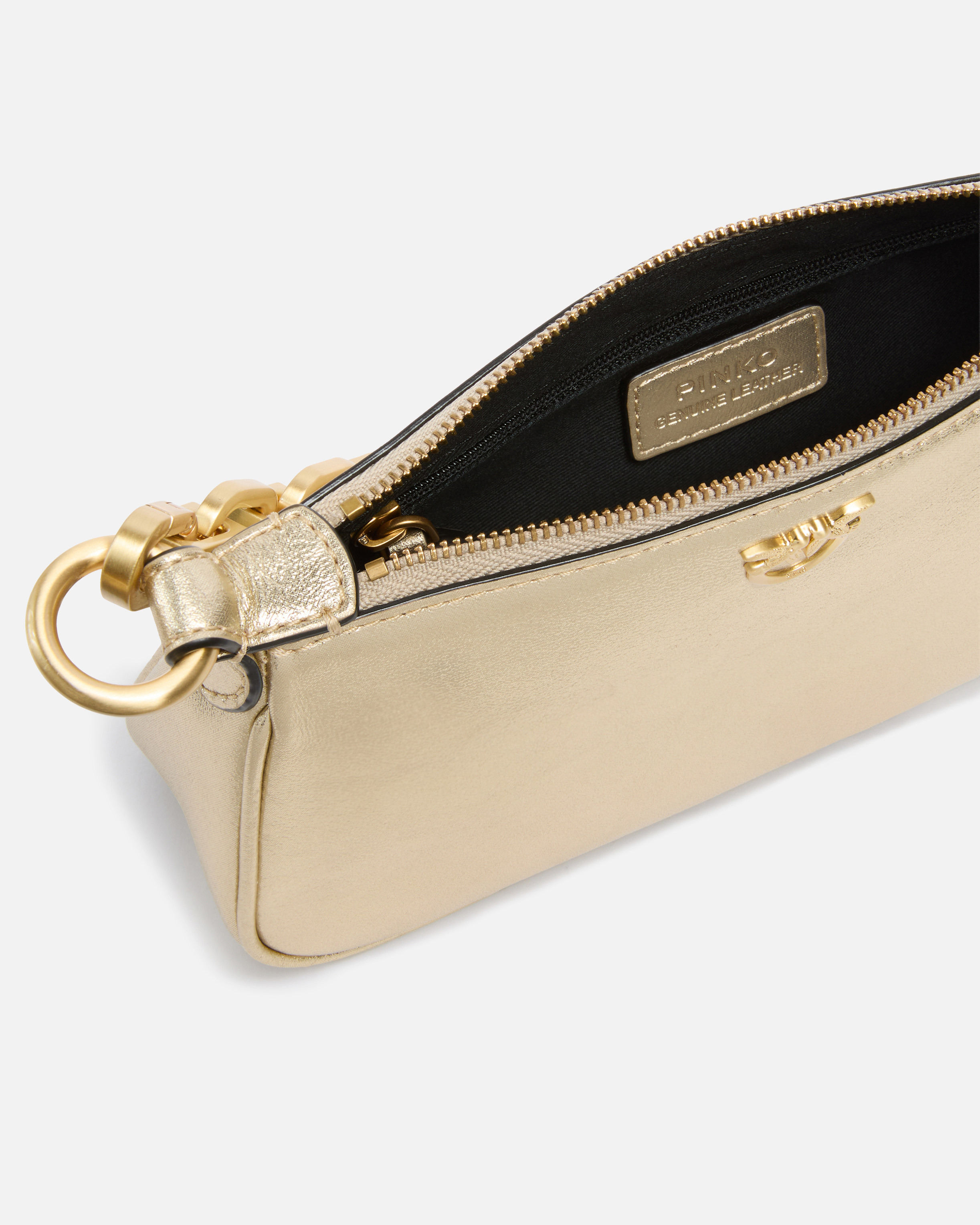 MINI HALF MOON BAGUETTE HANDBAG IN LAMINATED SUEDE - 4