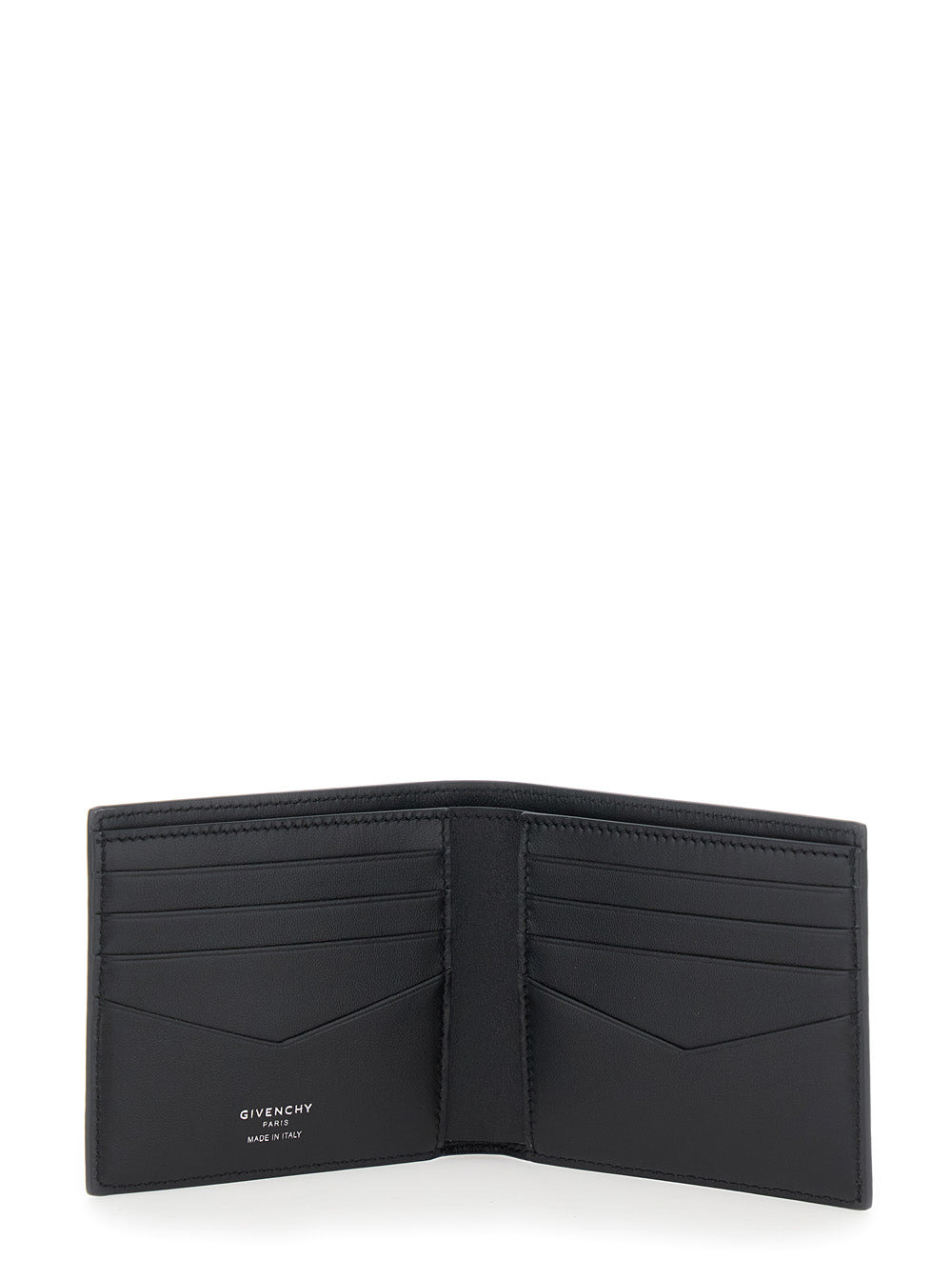 Givenchy Men Black Bi-Fold Wallet With Logo Lettering On The Front In Grained Leather Man - 5