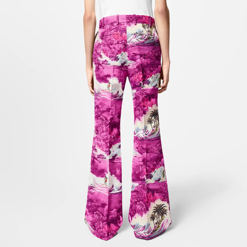 Cotton And Linen Blend Tailored Flared Pants 5