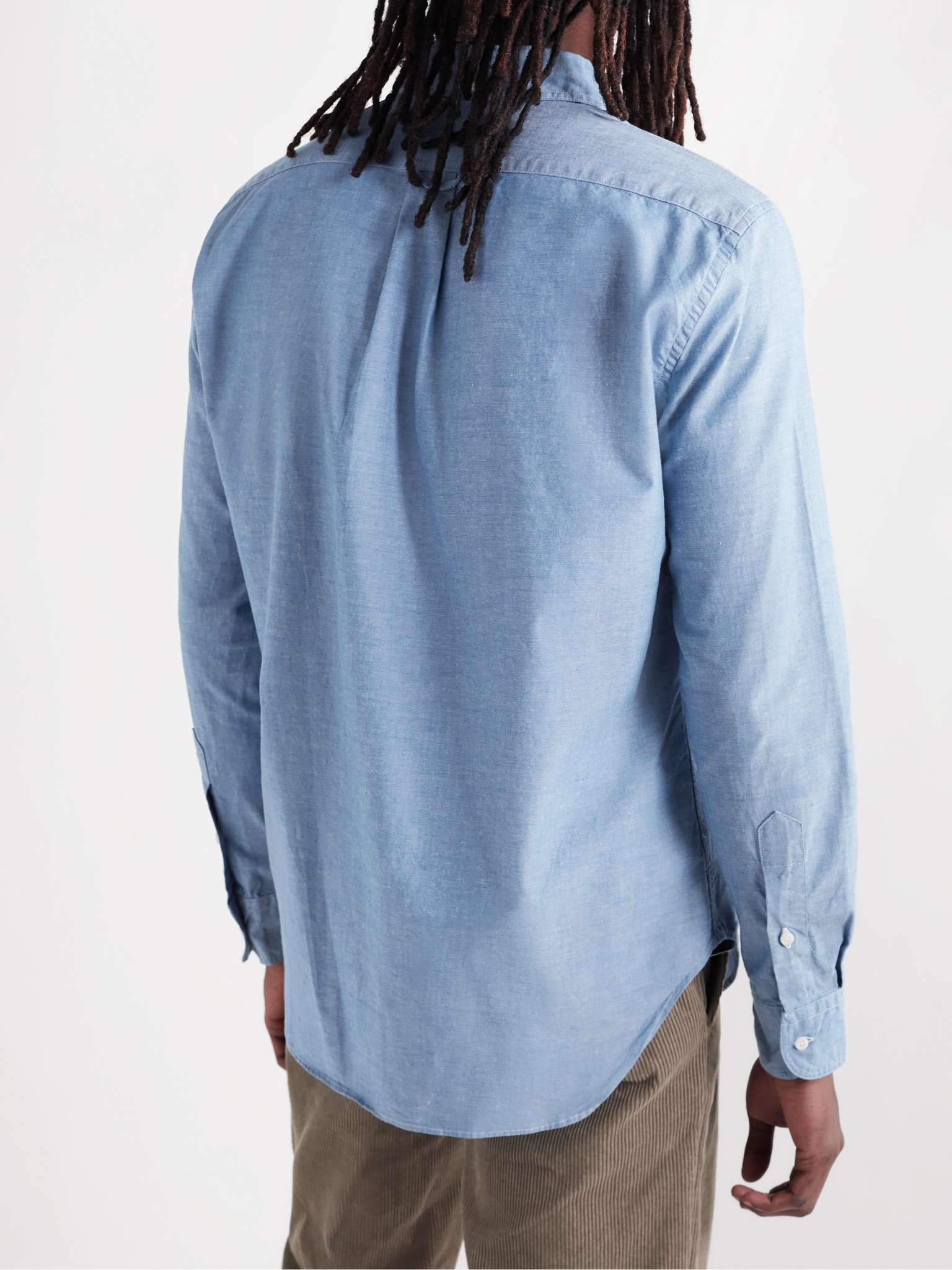 Button-Down Collar Cotton-Chambray Shirt - 4