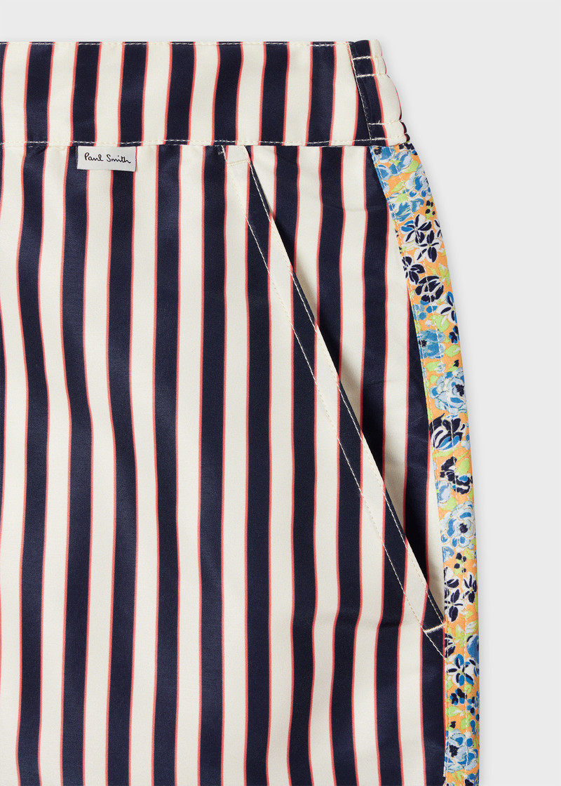Paul Smith Floral Stripe Print Swim Shorts outlook