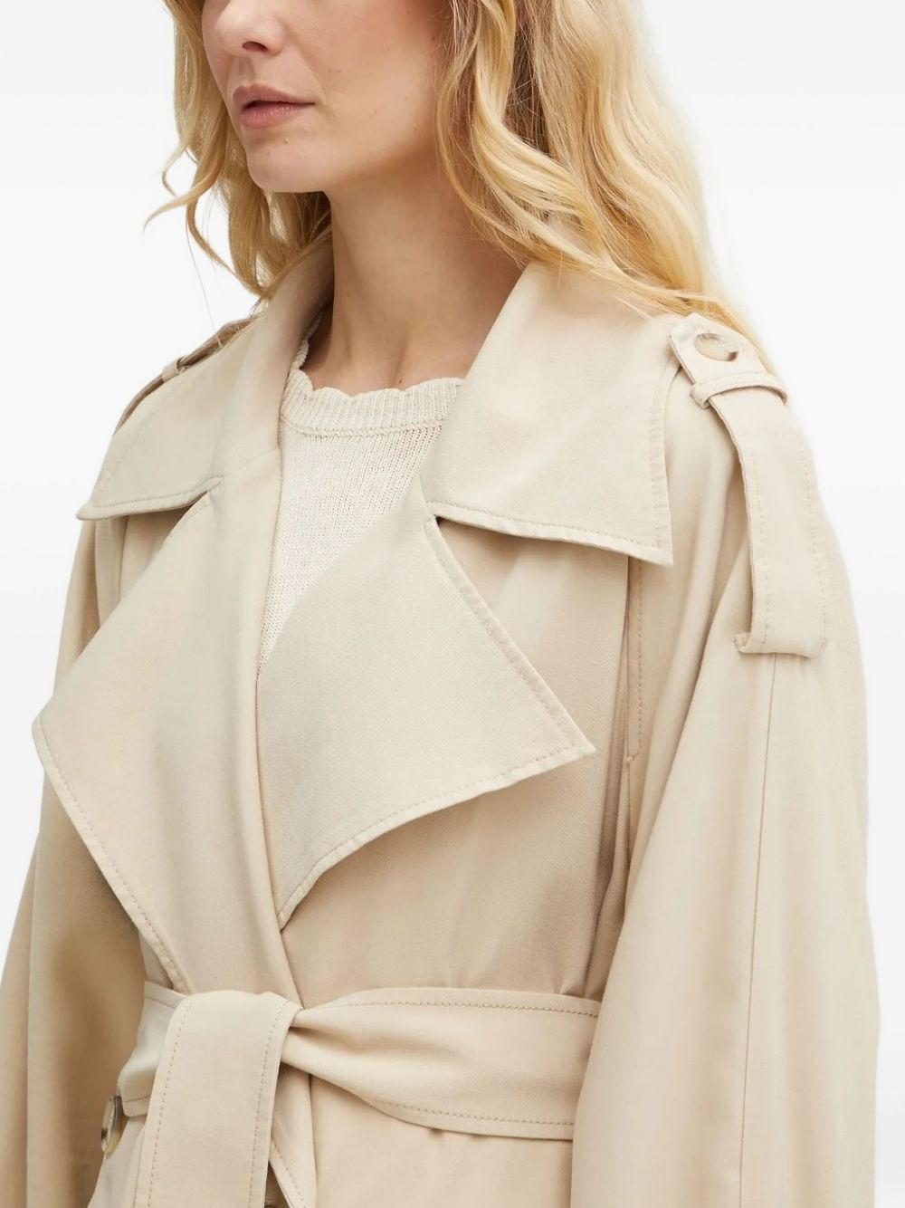 belted double-breasted trench coat - 4