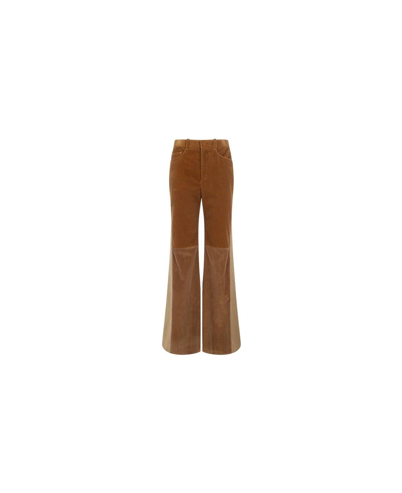 Patchwork Flared Trousers - 1