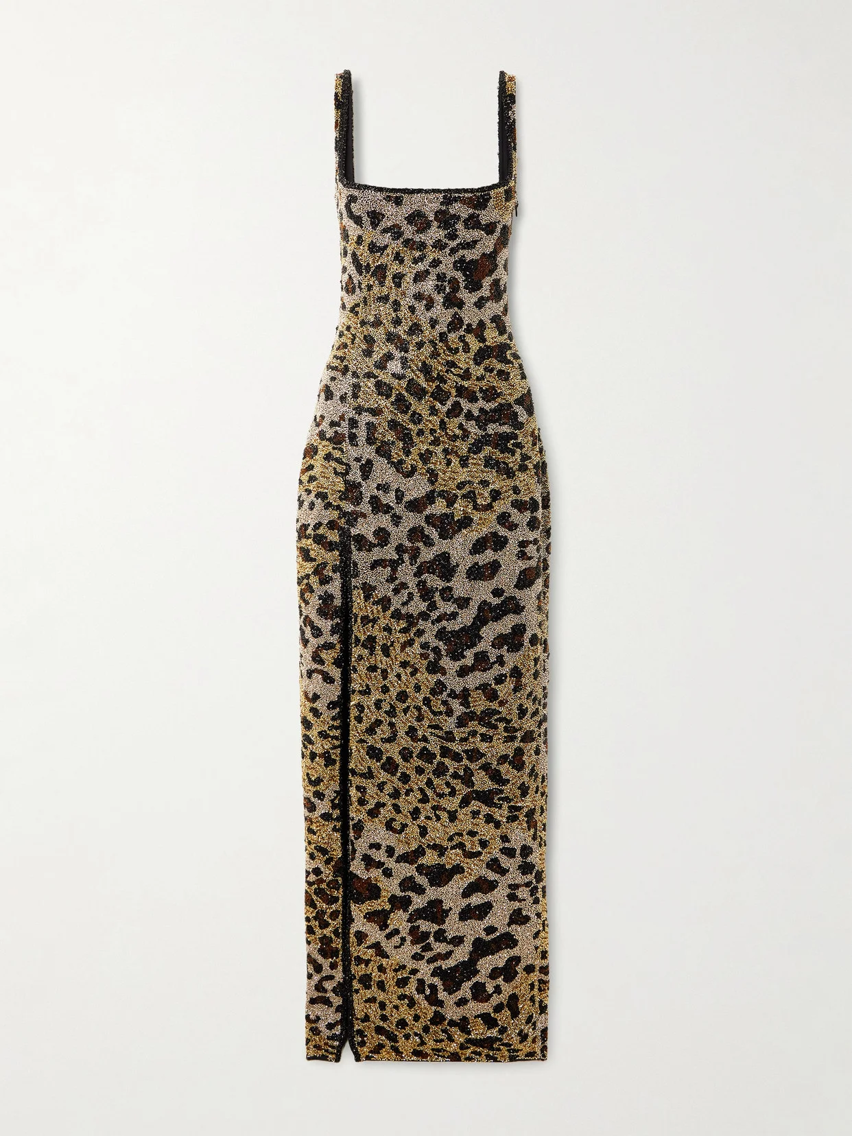 Eartha Embellished Leopard-print Stretch-mesh Gown - 1