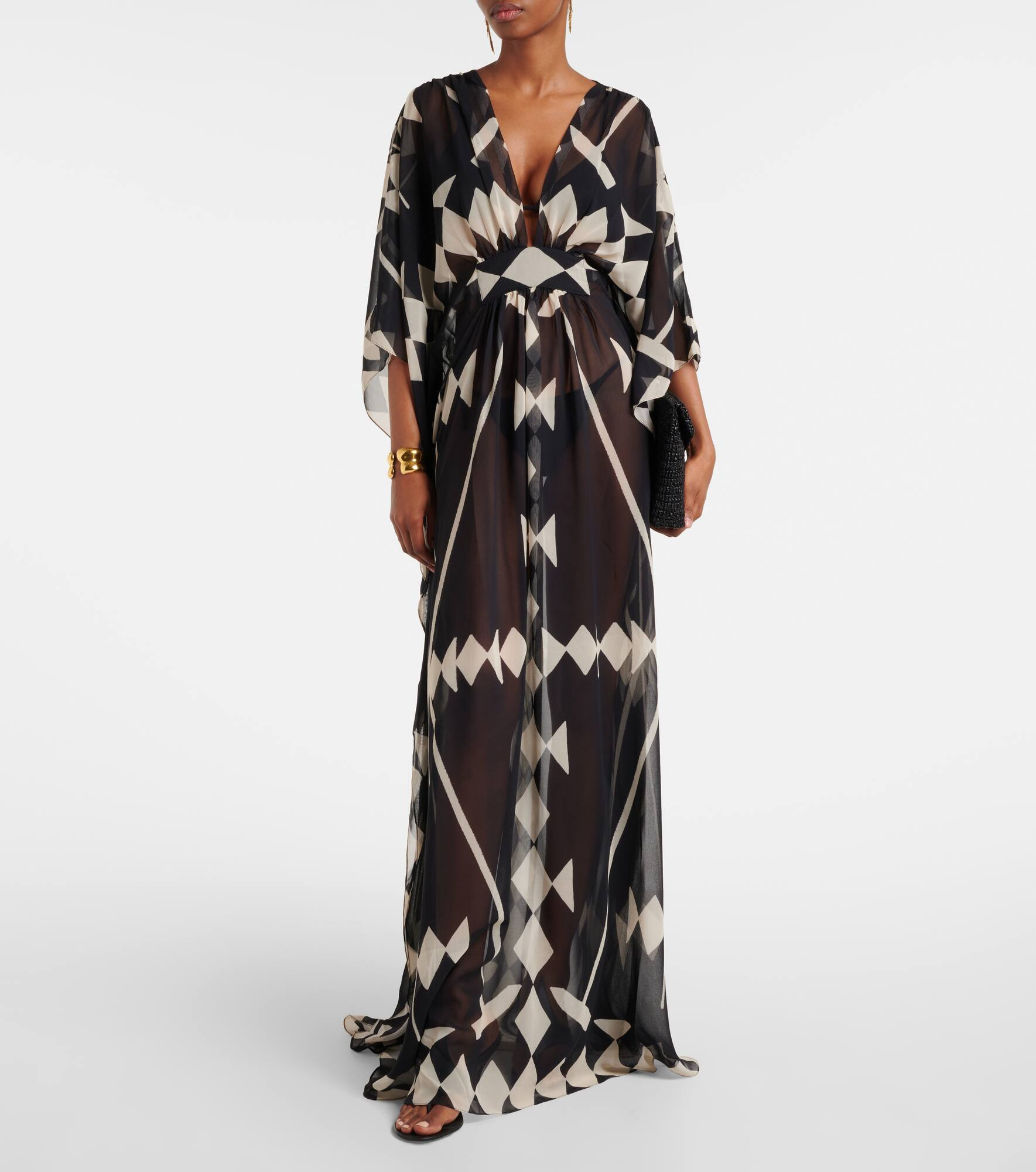 Printed georgette maxi dress - 2