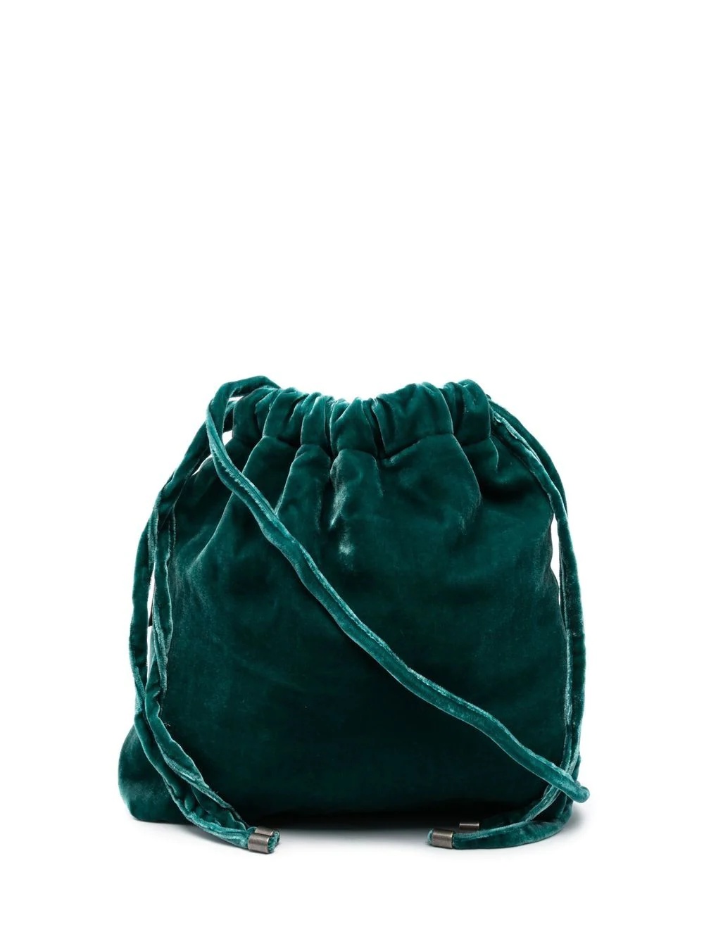 drawstring velvet bucket bag - 1