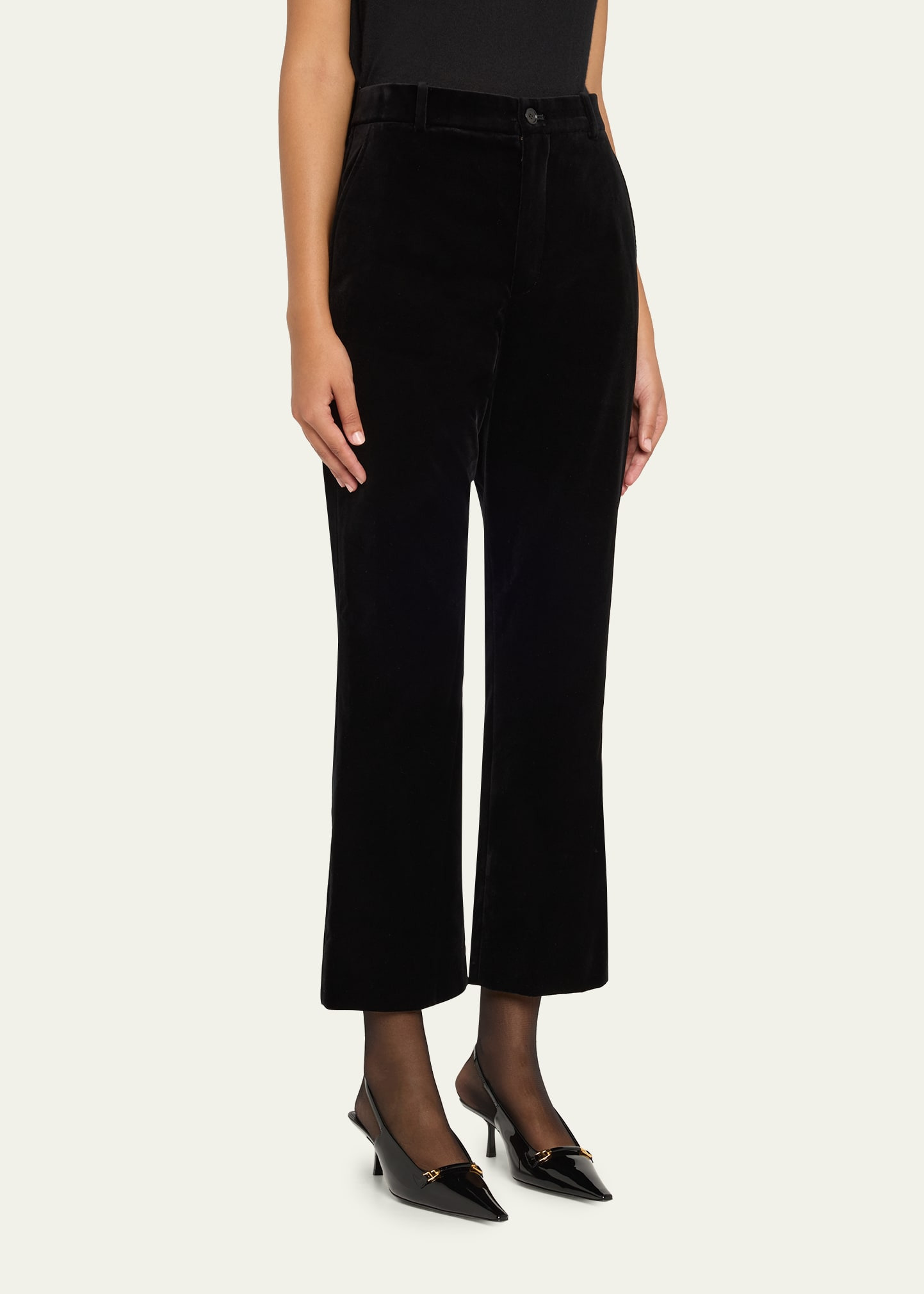 Velvet Flare Trousers - 4