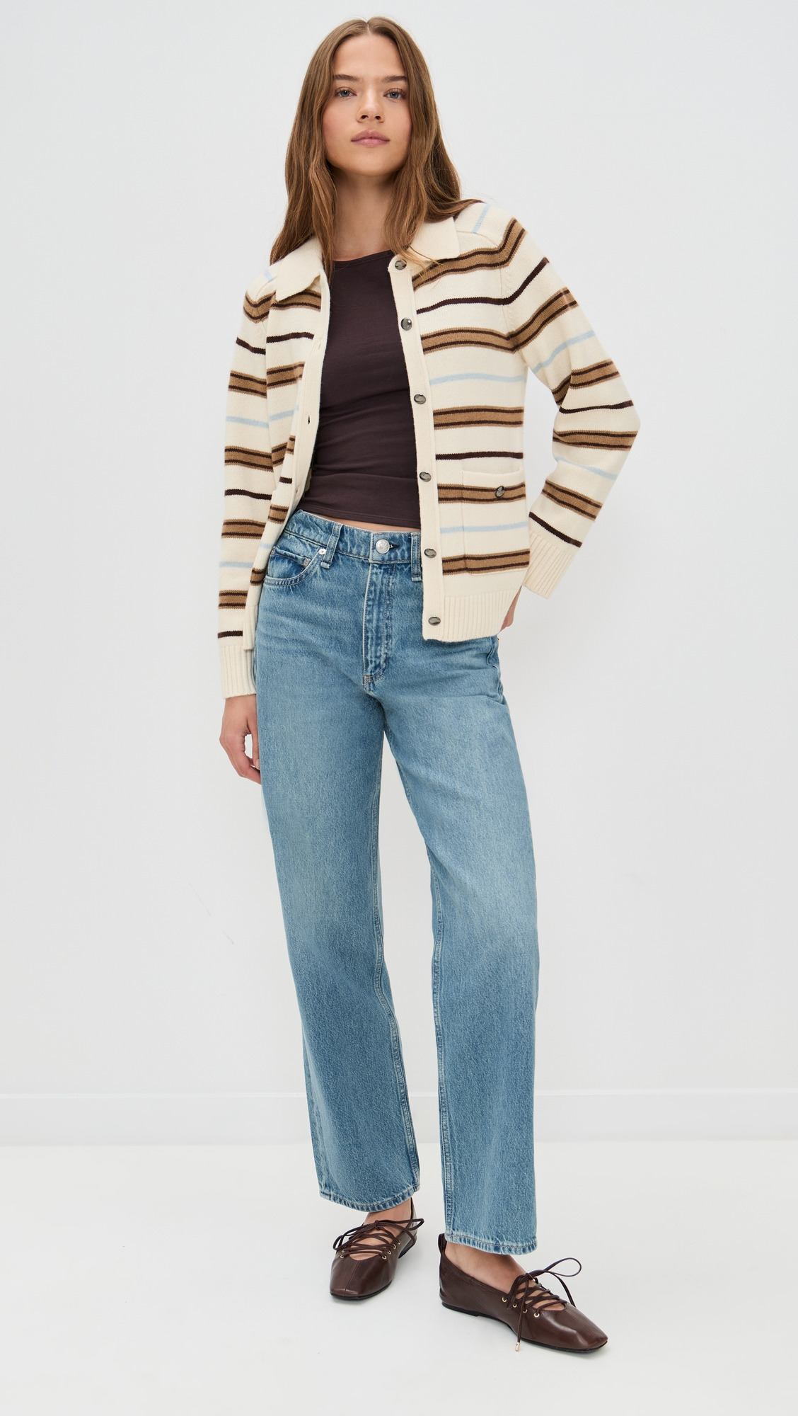 Peggy Striped Oversized Cardigan - 4