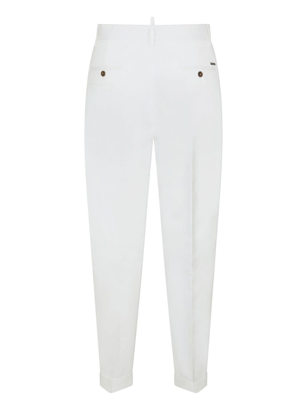 pleated cropped tapered-leg trousers - 2
