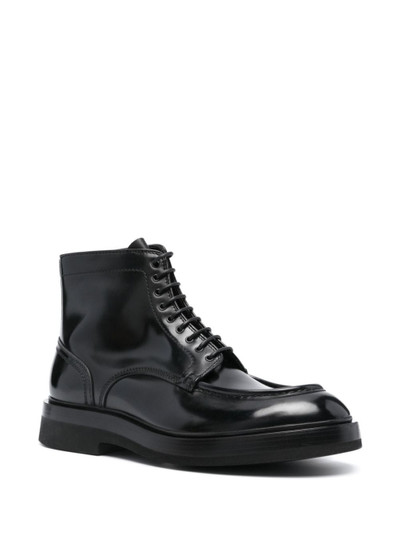 Santoni patent-leather boots outlook