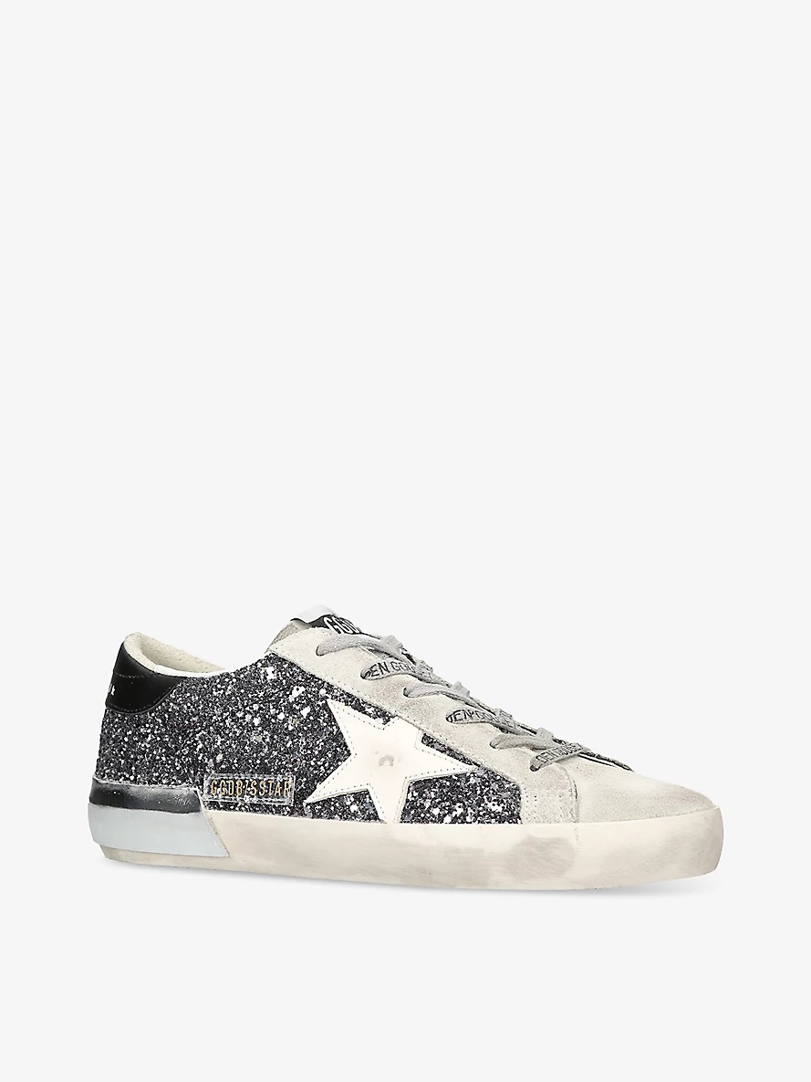 Super Star 90432 glitter-embellished leather low-top trainers - 3