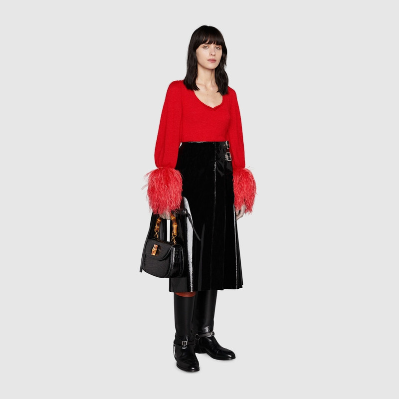 GUCCI Vinyl effect skirt outlook
