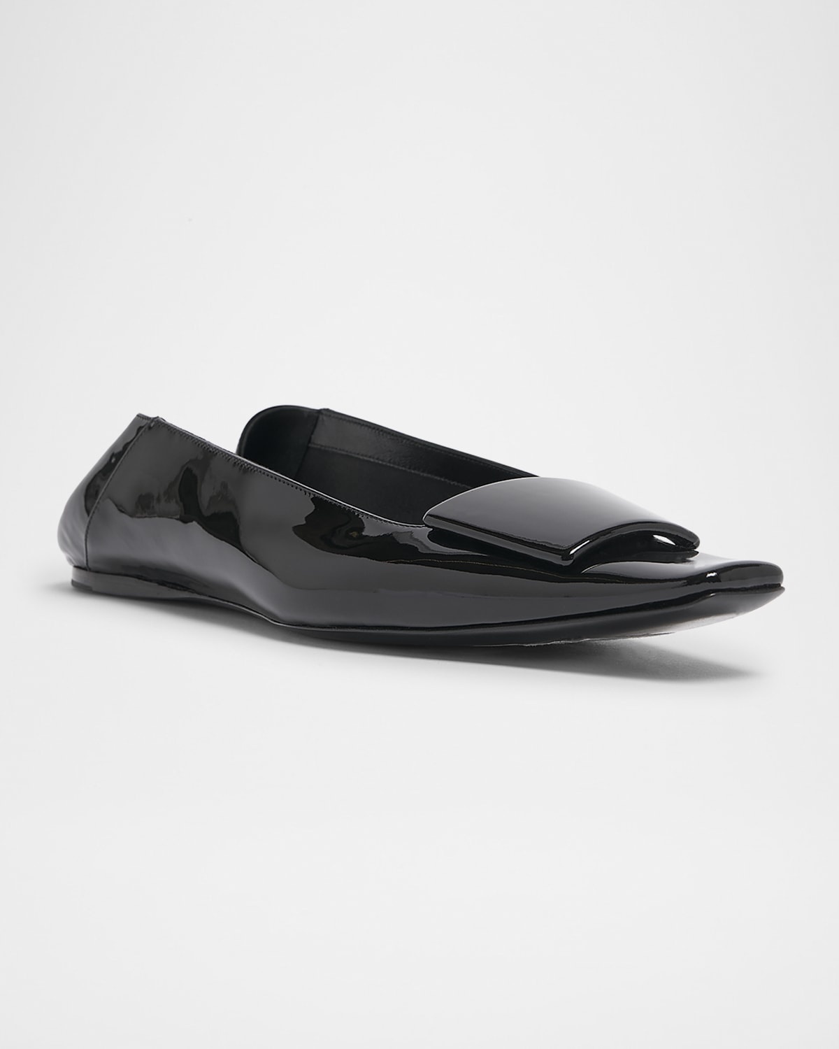 Poppy Patent Buckle Foldable Ballerina Flats - 3