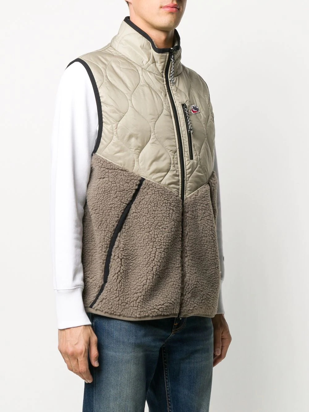 two-tone padded gilet - 3