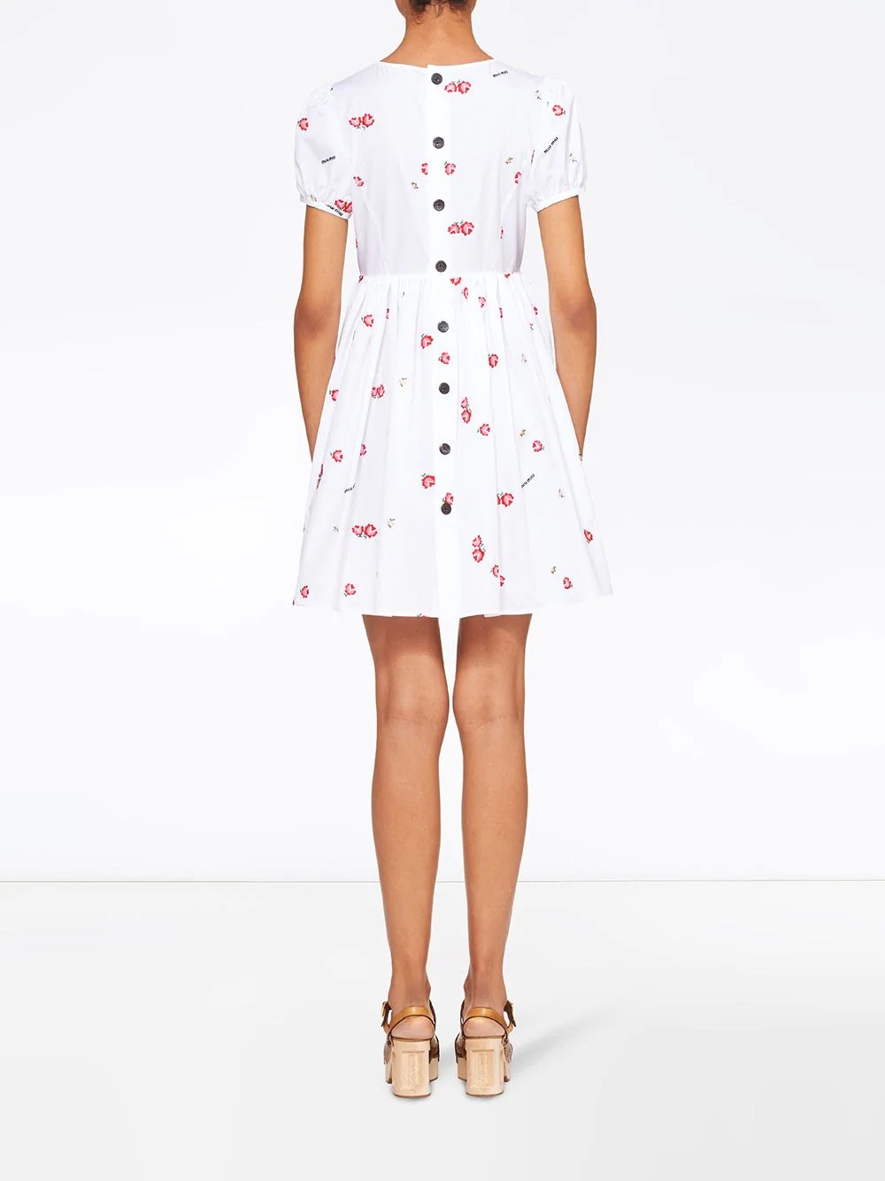 poplin floral embroidered dress - 4