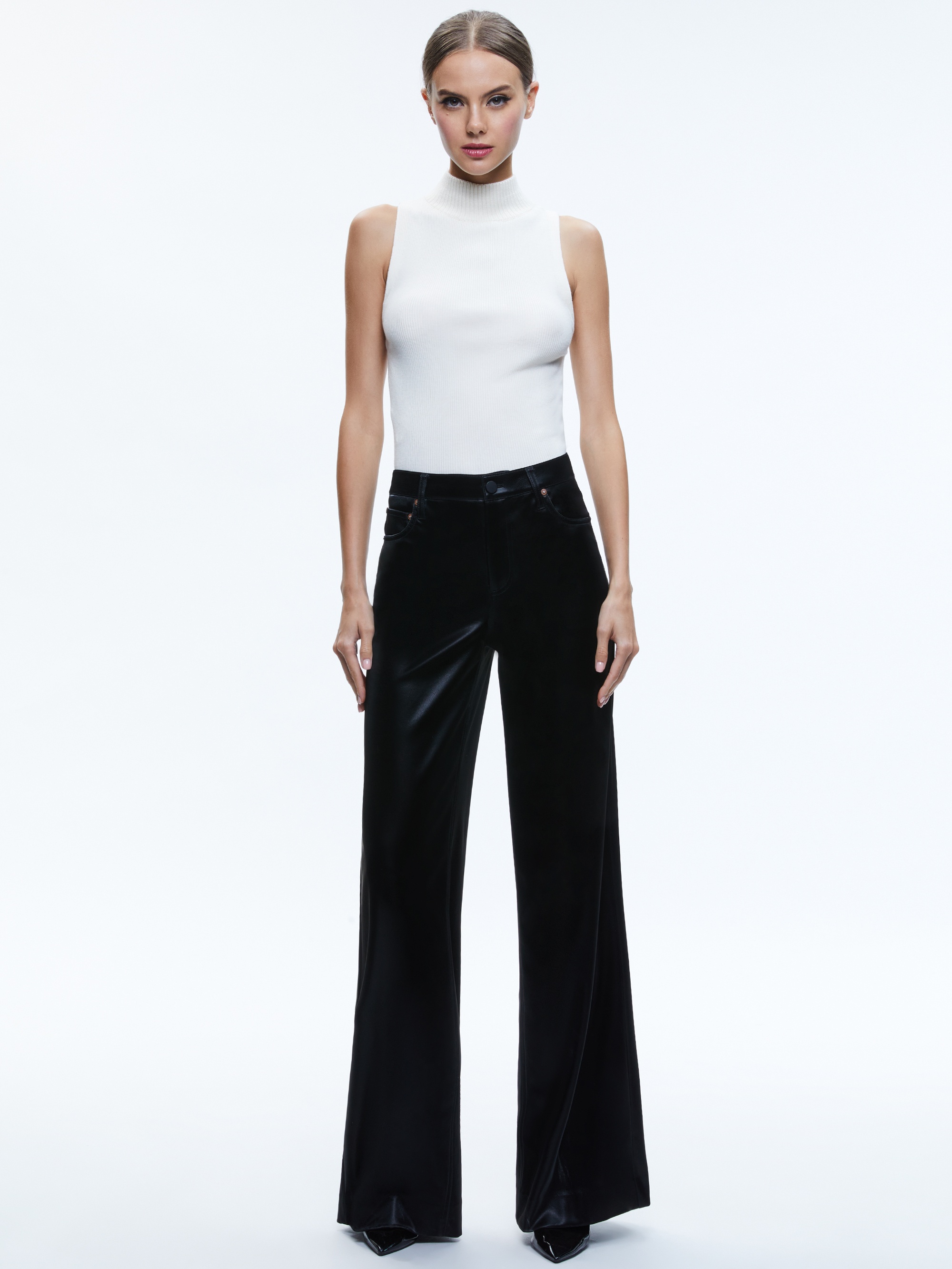 TRISH SHINY VEGAN LEATHER BAGGY PANT - 3