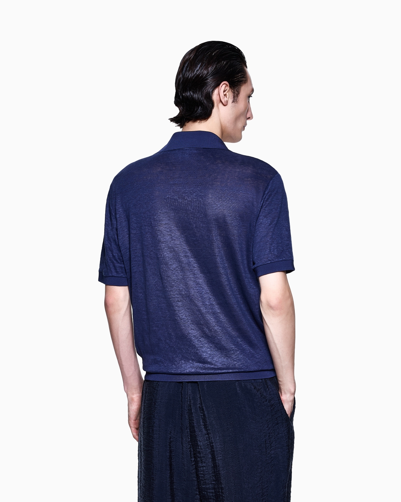 SHORT-SLEEVED POLO SHIRT IN LINEN JERSEY - 3