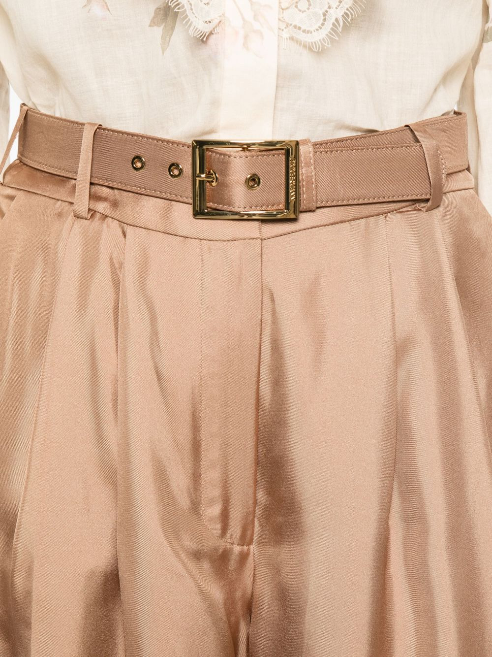 pleated belted trousers - 5