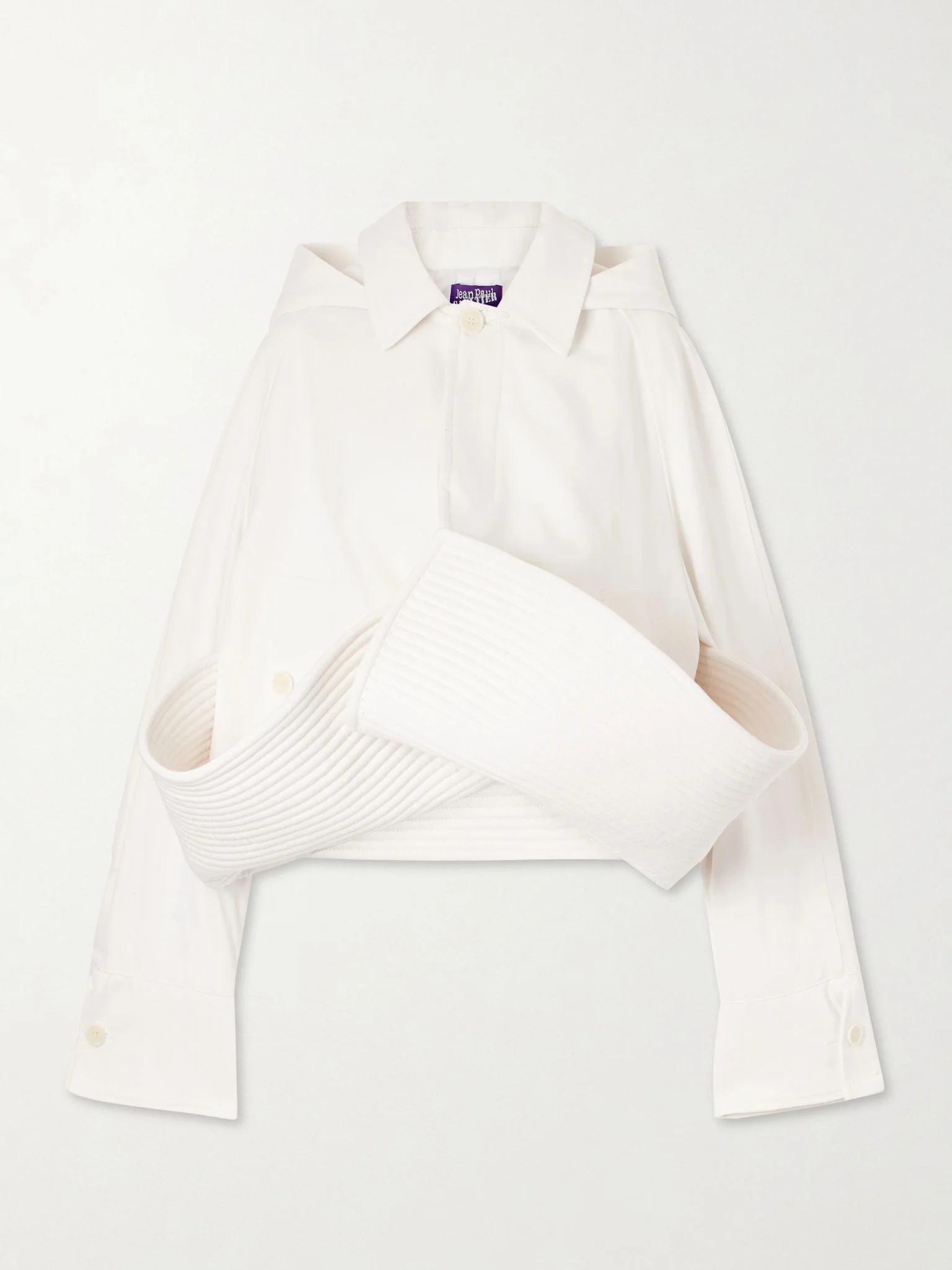 Bob Marine hooded folded denim jacket White - 1