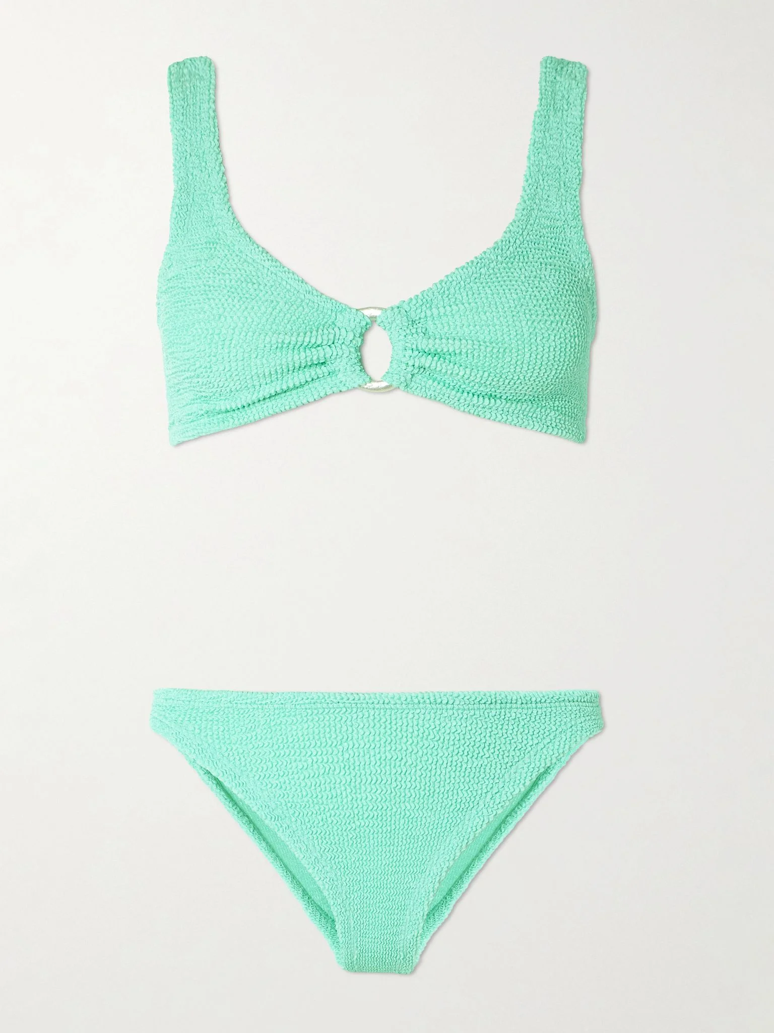 Julia embellished seersucker bikini Mint - 1
