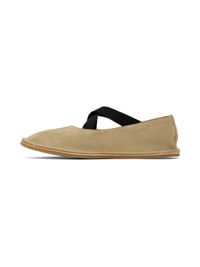 Dries Van Noten Beige Criss-Cross Loafers outlook