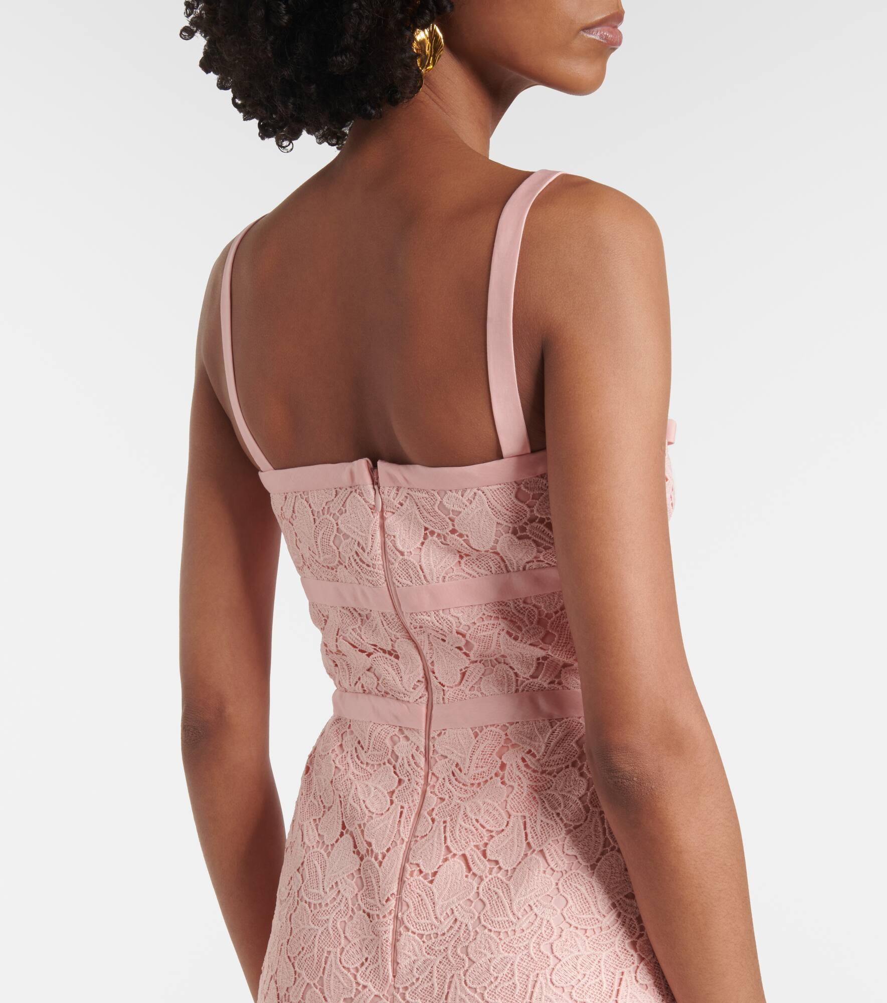 Bow-detail macramé midi dress - 6