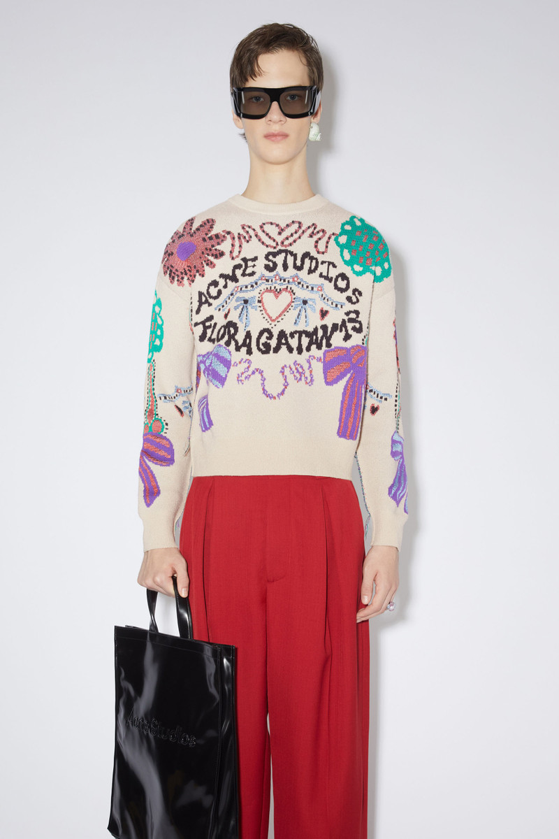 Acne Studios Floragatan jacquard jumper - Off white/multi outlook