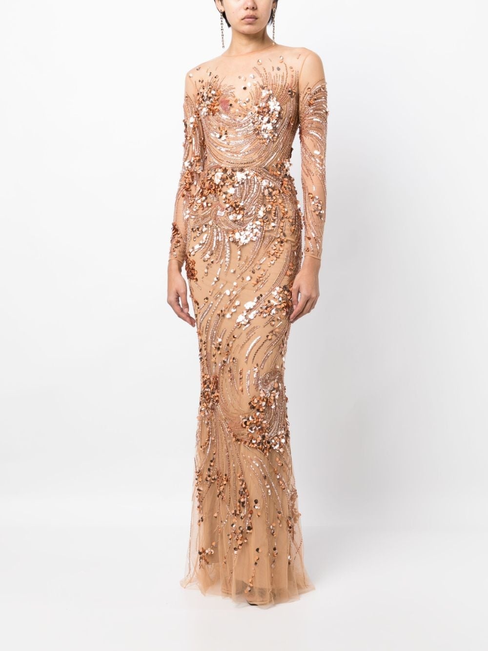sequin-embellished maxi gown dress - 2