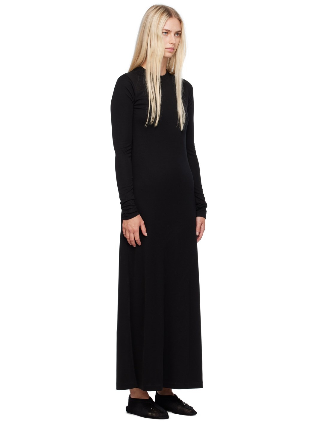Black Long-Sleeve Maxi Dress - 2