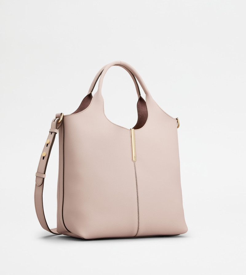 Tod's TOTE SHOPPING BAG IN LEATHER SMALL - PINK outlook