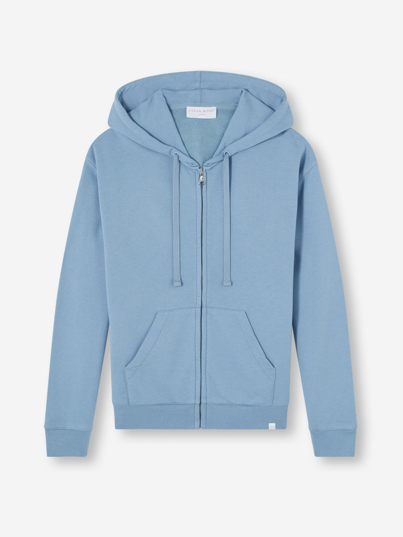 Women's Zip Up Hoodie Quinn Cotton Modal Soft Denim Blue 6