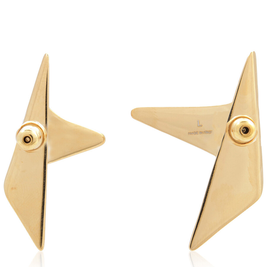 Ferragamo Ladies Gold Star Logo Engraved Earrings - 5