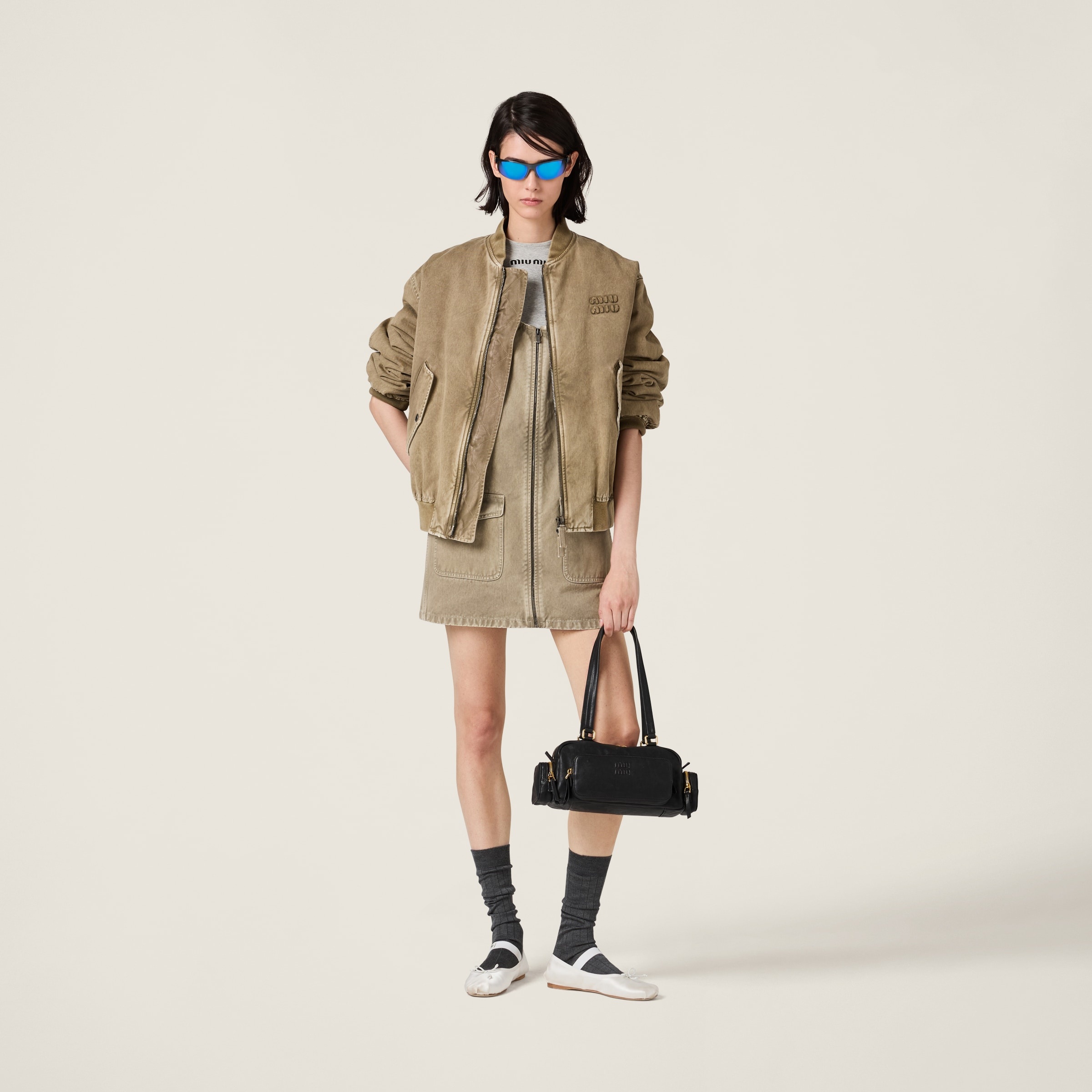 Garment-dyed gabardine bomber jacket - 2