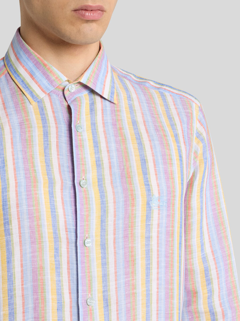 Etro MULTICOLOURED STRIPED LINEN SHIRT outlook