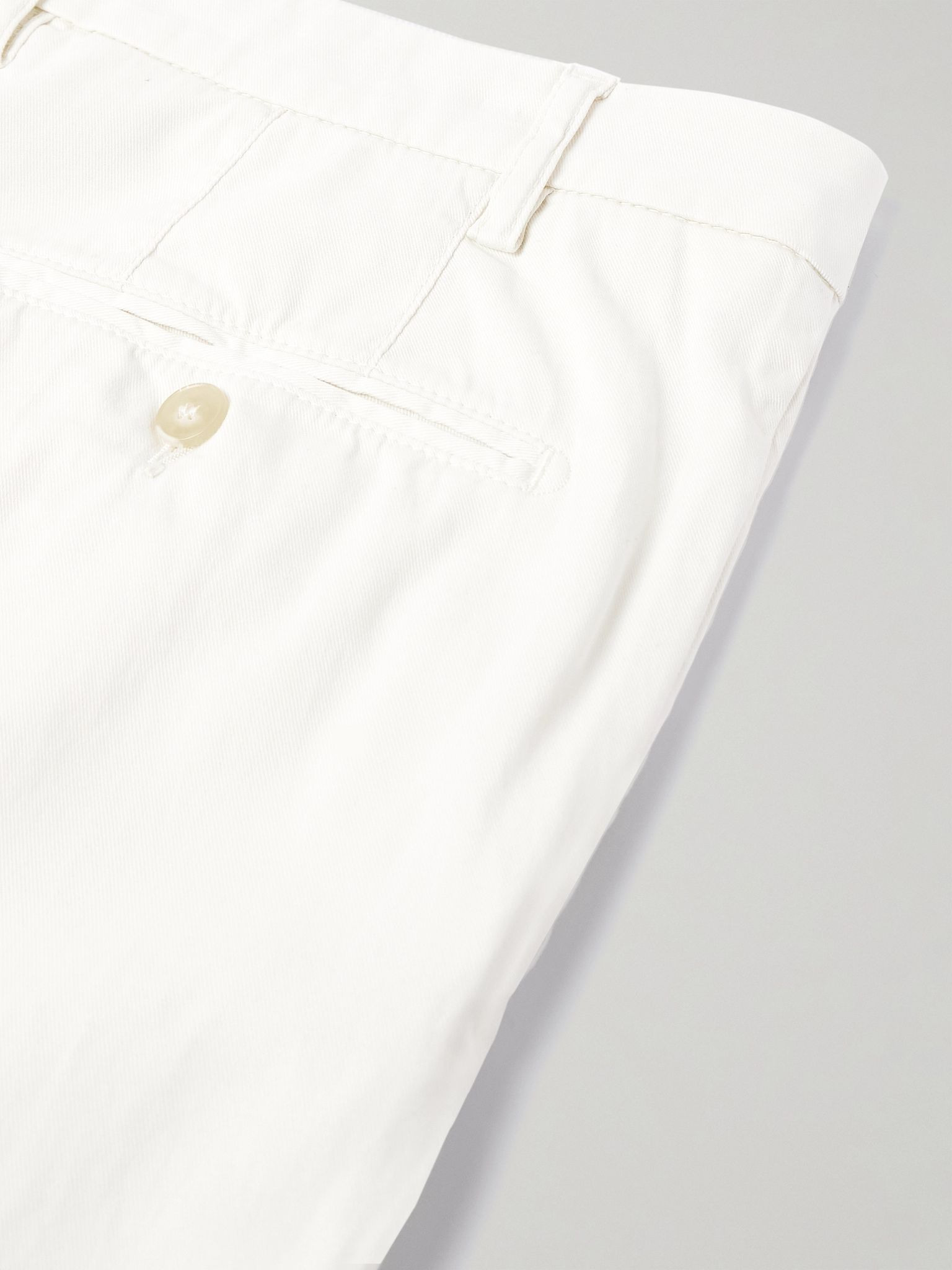 Slim-Fit Straight-Leg Garment-Dyed Stretch Lyocell and Cotton-Blend Twill Chinos White - 5