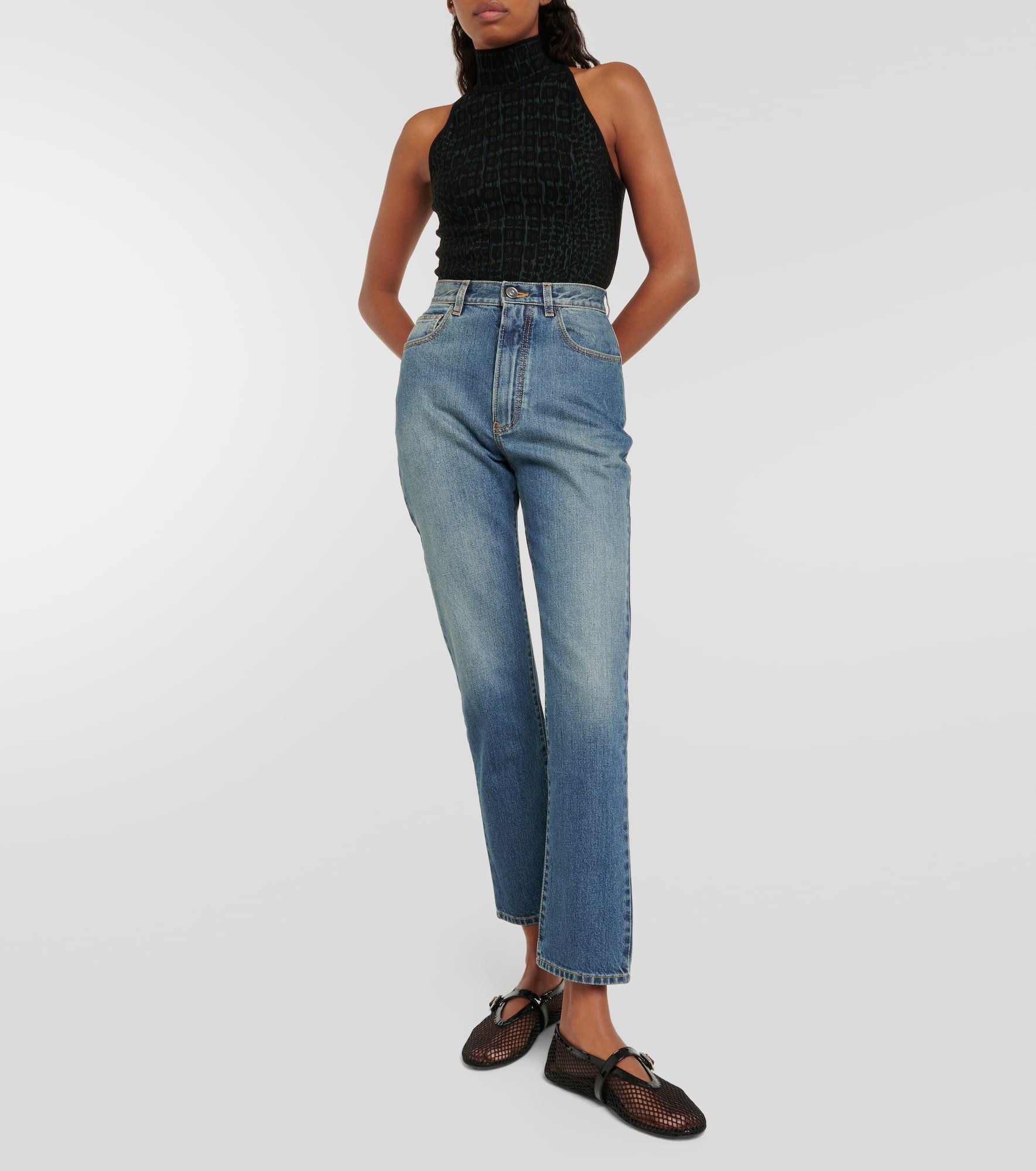 Croc-effect halterneck bodysuit - 2