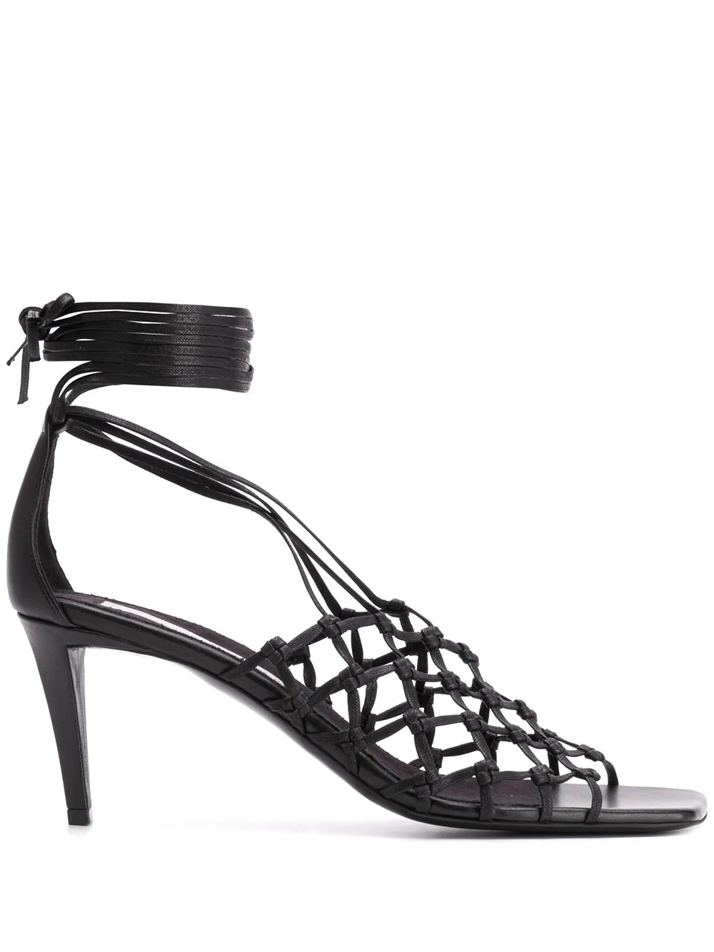 lace-up lattice sandals - 1