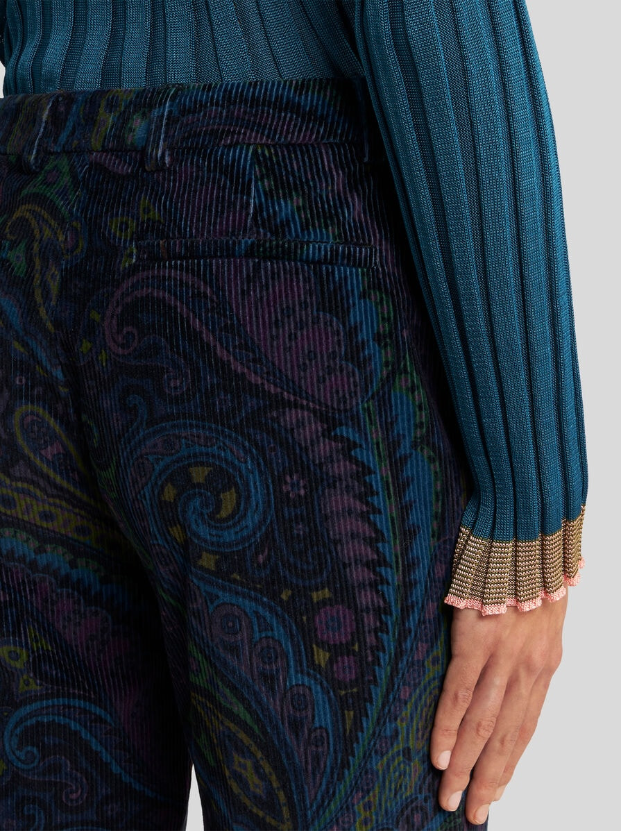 PRINTED CORDUROY VELVET TROUSERS - 3