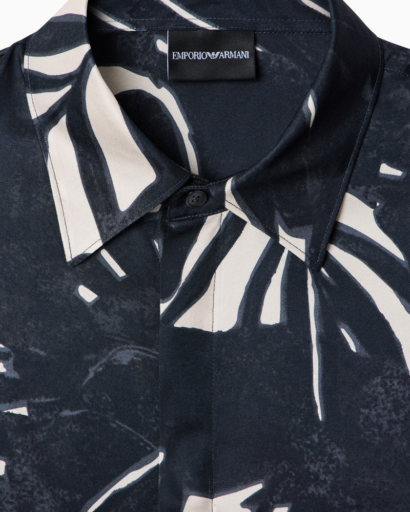 EMPORIO ARMANI COMFORT-FIT, FLUID VISCOSE SHIRT WITH AN ALL-OVER PRINT outlook