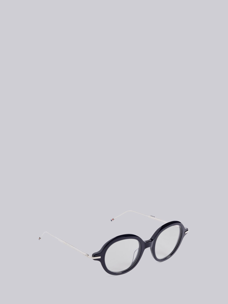 TB000 - Navy And Silver Round Glasses 4