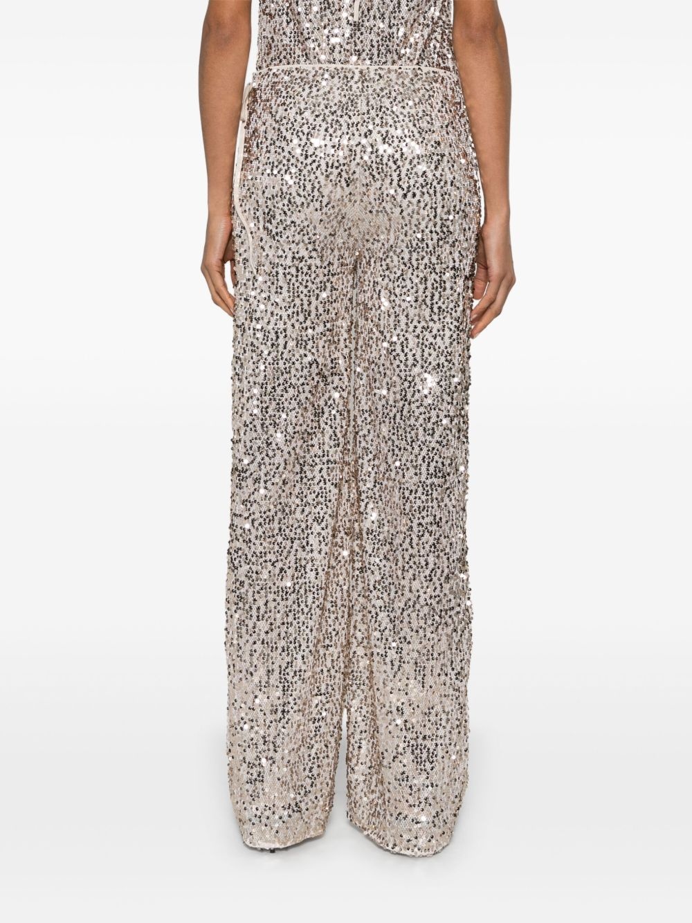 Net sequin straight-leg trousers - 4