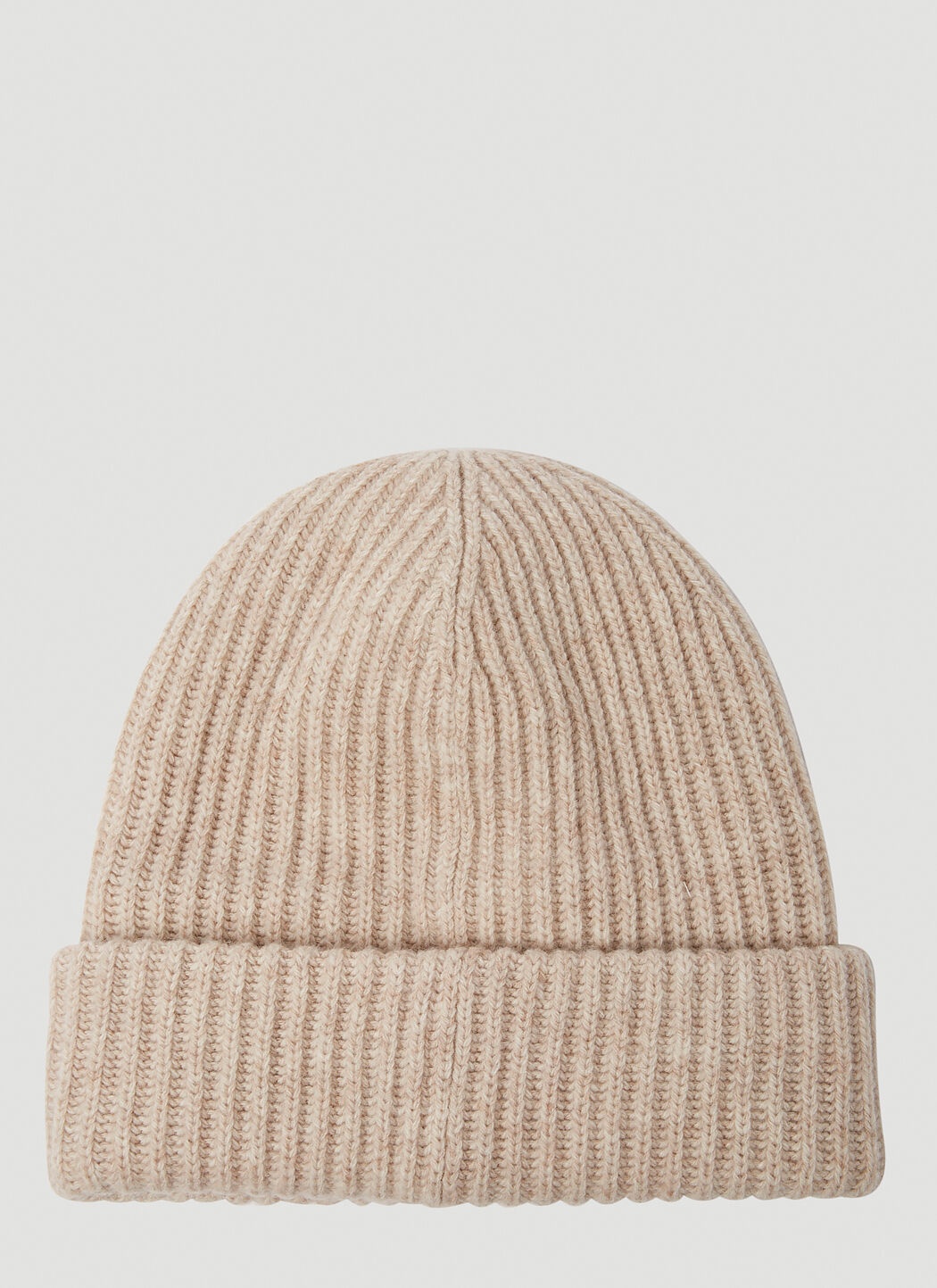 【GANNI】A4429 LOGO PATCH RIBBED BEANIE Oversized Wool Rib Knit Beanie | GANNI US
