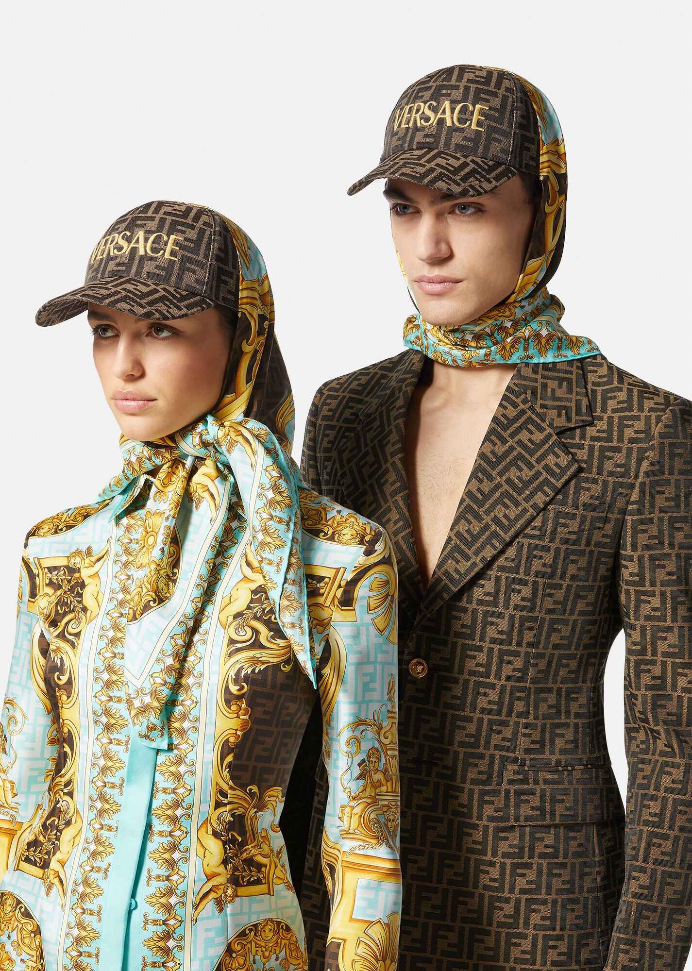 Fendace Gold Baroque Foulard Cap - 4