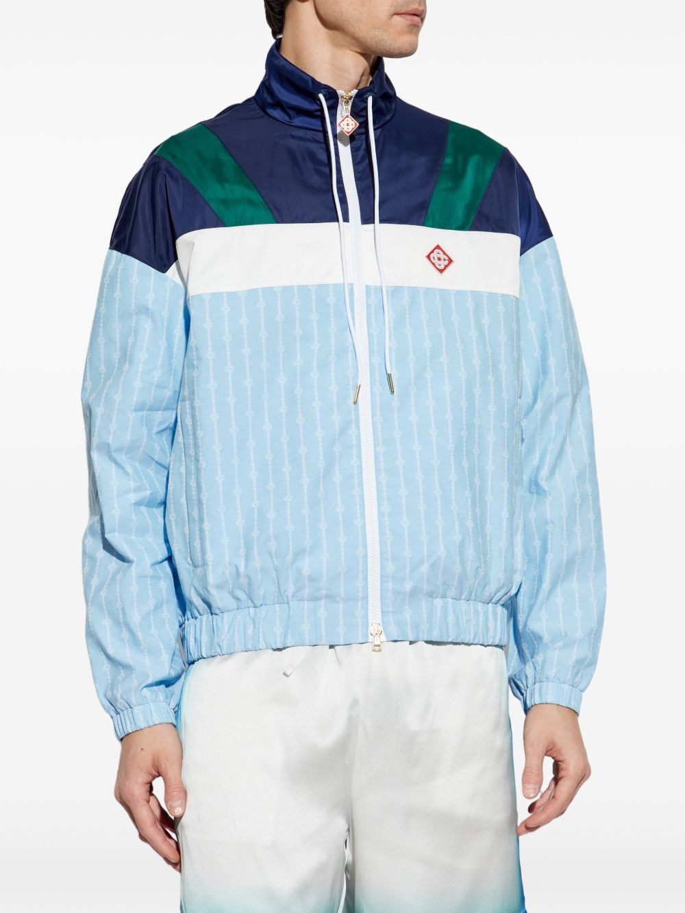 pinstripe-pattern track jacket - 3