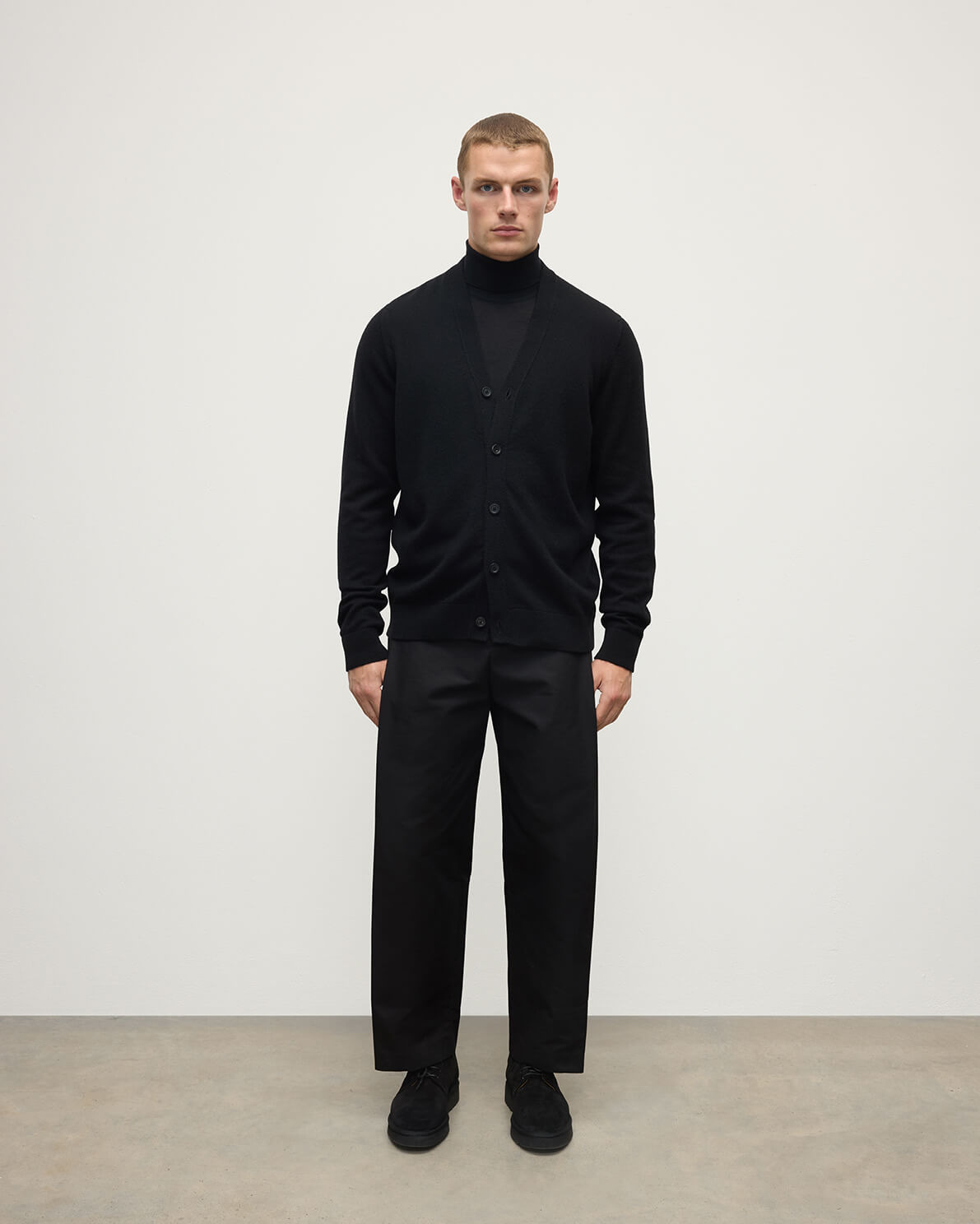 Classic Cashmere Black Cardigan - 2