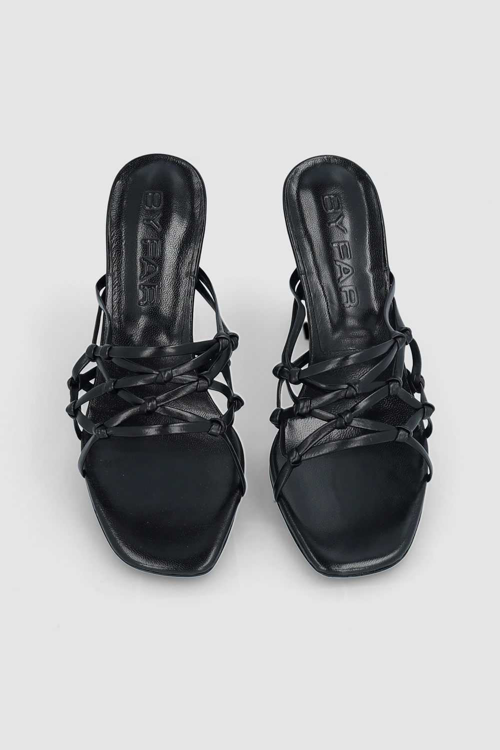 Malaya Black Creased Calf Leather Mule - 3