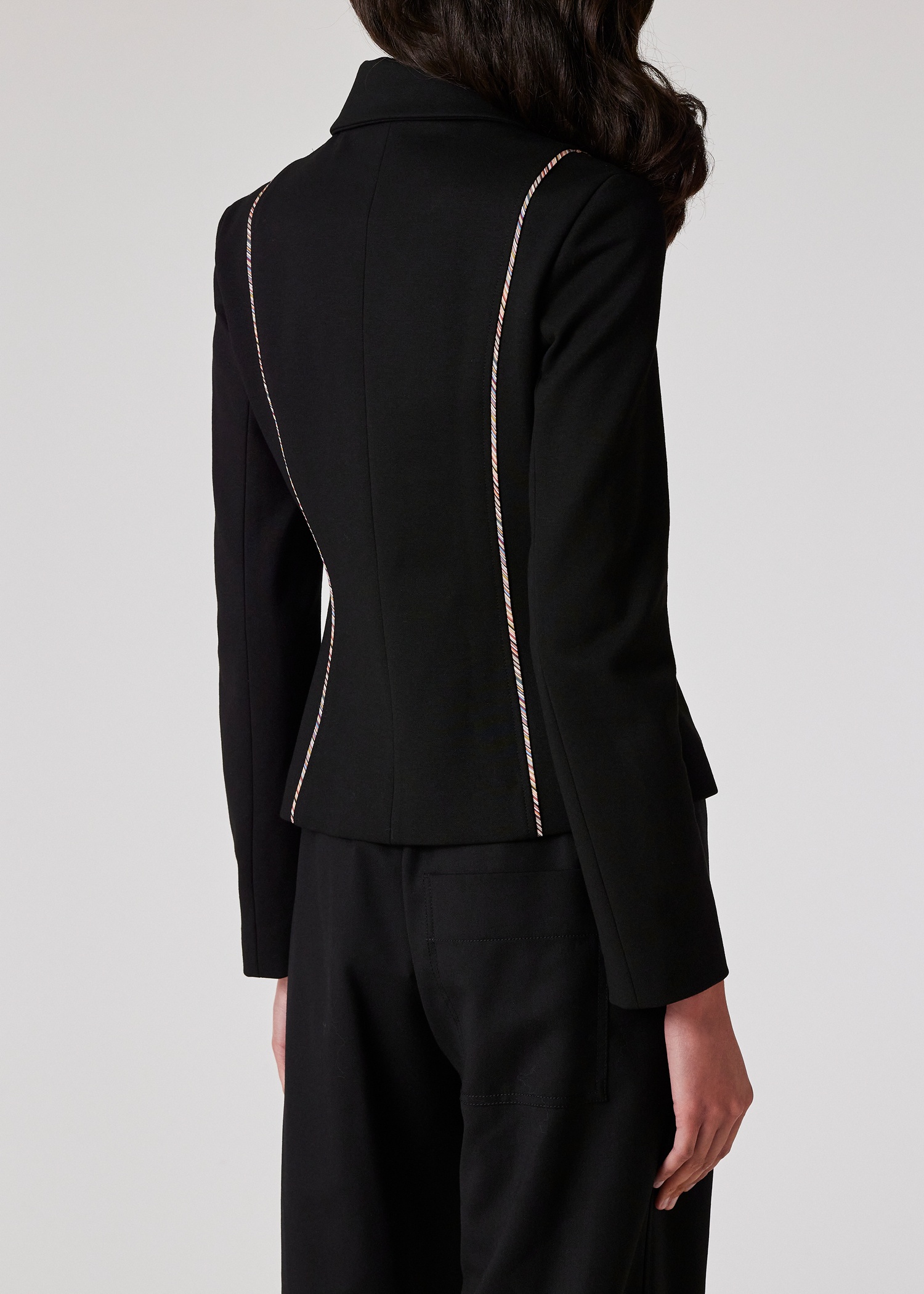 Women's Black Milano Jacket with Signature Stripe - 7